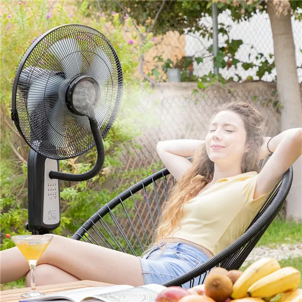 Pēdu ventilators-miglotājs ar tālvadības pulti InnovaGoods Mistinn Melns 90 W 2,8 L