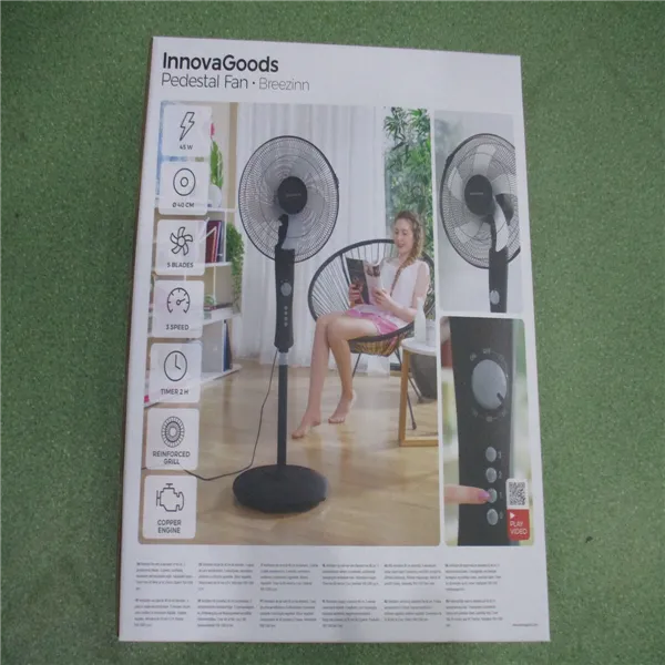 Вентилятор на ножке InnovaGoods Breezinn Чёрный 45 W