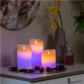 Daudzkrāsu LED sveces ar liesmas efektu un tālvadības pulti Lendles InnovaGoods Balts 3 gb. (Atjaunots A)