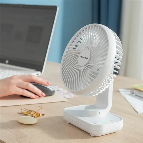 Laetav lauaventilaator InnovaGoods Valge 3600 mAh / 13,3 W Ø5,4'' (Renoveeritud C)