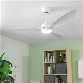 Laeventilaator LED valgusti ja 3 ABS labadega Flaled InnovaGoods Valge 36 W 52" Ø132 cm