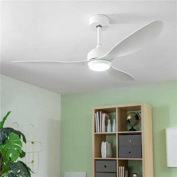 Lubų ventiliatorius su LED šviesa ir 3 ABS mentėmis Flaled InnovaGoods Balta 36 W 52" Ø132 cm