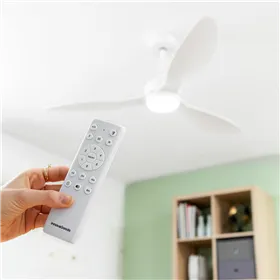 Laeventilaator LED valgusti ja 3 ABS labadega Flaled InnovaGoods Valge 36 W 52" Ø132 cm