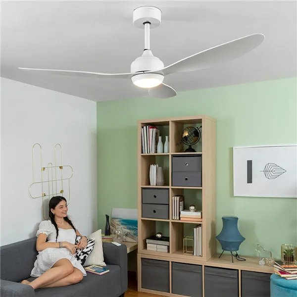 Griestu ventilators ar LED gaismu un 3 ABS lāpstiņām Flaled InnovaGoods Balts 36 W 52" Ø132 cm