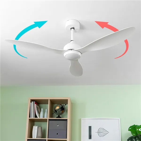 Griestu ventilators ar LED gaismu un 3 ABS lāpstiņām Flaled InnovaGoods Balts 36 W 52" Ø132 cm