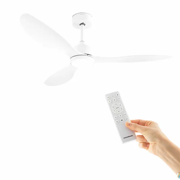 Laeventilaator LED valgusti ja 3 ABS labadega Flaled InnovaGoods Valge 36 W 52" Ø132 cm