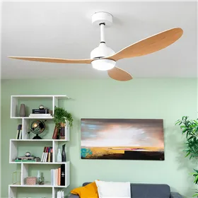 Laeventilaator LED valgusti ja 3 ABS labadega Wuled InnovaGoods Puit 36 W 52" Ø132 cm