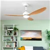 Laeventilaator LED valgusti ja 3 ABS labadega Wuled InnovaGoods Puit 36 W 52" Ø132 cm