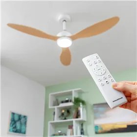 Griestu ventilators ar LED gaismu un 3 ABS lāpstiņām Wuled InnovaGoods Koks 36 W 52" Ø132 cm