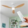 Laeventilaator LED valgusti ja 3 ABS labadega Wuled InnovaGoods Puit 36 W 52" Ø132 cm