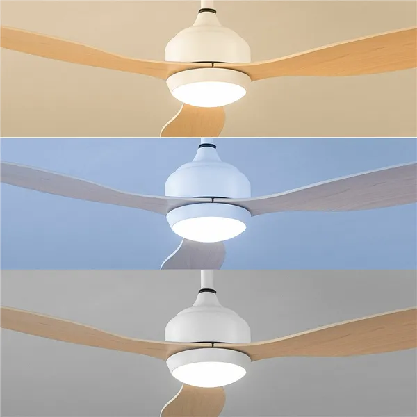 Laeventilaator LED valgusti ja 3 ABS labadega Wuled InnovaGoods Puit 36 W 52" Ø132 cm