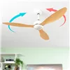 Laeventilaator LED valgusti ja 3 ABS labadega Wuled InnovaGoods Puit 36 W 52" Ø132 cm