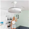 Lubų ventiliatorius su LED šviesa ir 4 ištraukiamomis mentėmis Keteez InnovaGoods Balta 72 W Ø49-104 cm
