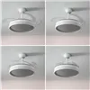 LED-valguse ja 4 sissetõmmatavate labadega lae ventilaator Keteez InnovaGoods Valge 72 W Ø49-104 cm