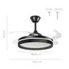 Kattotuuletin LED-valolla, 4 sisäänvedettävää lapaa ja kaukosäädin InnovaGoods