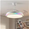 Lubų ventiliatorius su RGB LED šviesa, 4 įtraukiamais sparnais ir nuotolinio valdymo pulteliu InnovaGoods