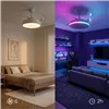 Griestu ventilators ar RGB LED gaismu, ar 4 izbīdāmiem lāpstiņām un tālvadības pulti InnovaGoods