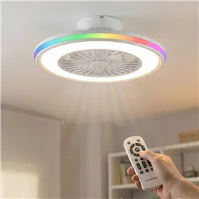 Griestu ventilators ar RGB LED apgaismojumu, slēptiem spārniem un tālvadības pulti Nexory InnovaGoods