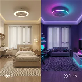 Griestu ventilators ar RGB LED apgaismojumu, slēptiem spārniem un tālvadības pulti Nexory InnovaGoods