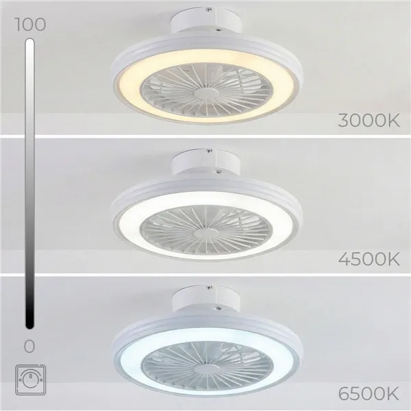 Kattotuuletin RGB-LED-valolla, piilotetuilla lavoilla ja kaukosäätimellä Nexory InnovaGoods