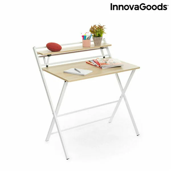 Kokkupandav töölaud koos riiuliga InnovaGoods (Renoveeritud A)