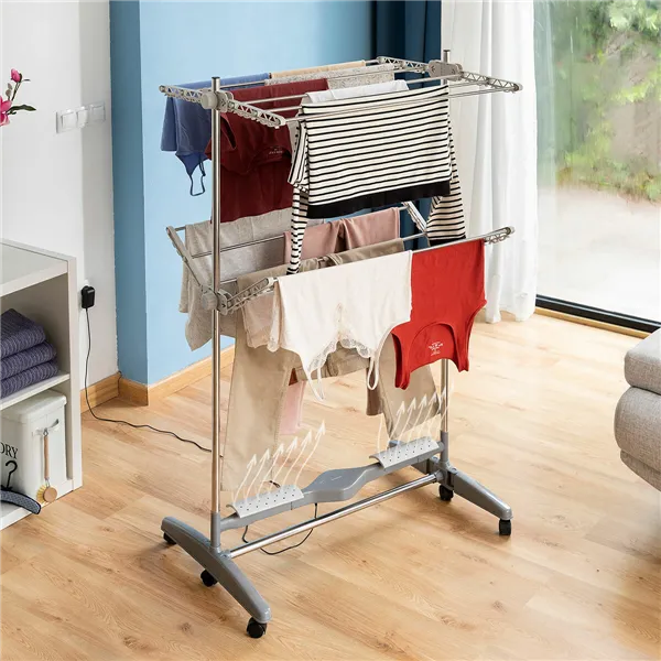 Sähköinen taittuva pyykkinaru ulkoilmaan Dryllon InnovaGoods 24 W 12 Tankoa Harmaa (Kunnostetut Tuotteet C)