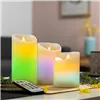 Mitmevärvulise leegiefektiga LED-küünlad kaugjuhtimispuldiga Lendles InnovaGoods Valge 3 Ühikut (Renoveeritud A)