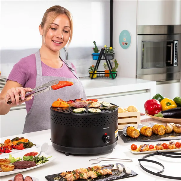 Pārnēsājams bezdūmu kokogļu grils InnovaGoods Melns (Atjaunots B)