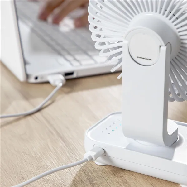 Laetav lauaventilaator InnovaGoods Valge 3600 mAh / 13,3 W Ø5,4'' (Renoveeritud C)
