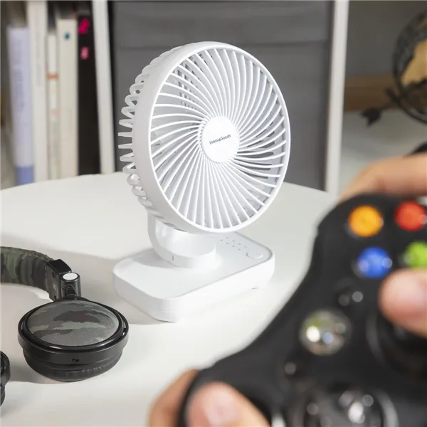 Rechargeable Desk Fan InnovaGoods White 3600 mAh / 13,3 W Ø5,4'' (Refurbished C)