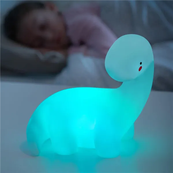 Dinozauro LED daugiaspalvė lempa InnovaGoods Balta Klijai (Naudoti A)