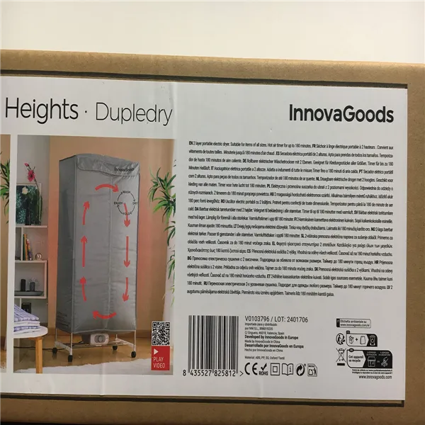 Nešiojama elektrinė džiovykla su 2 lygiais InnovaGoods (Naudoti A)