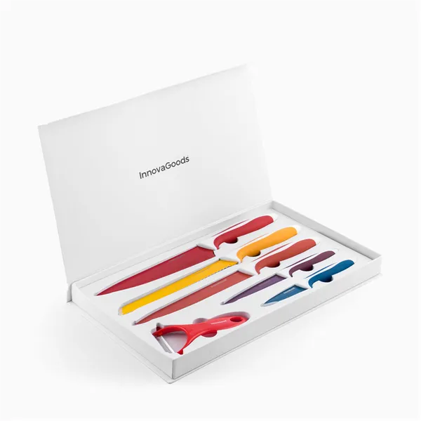 Keraaminen Veitsisetti ja Kuorija Knoolvs InnovaGoods 6 Kappaletta