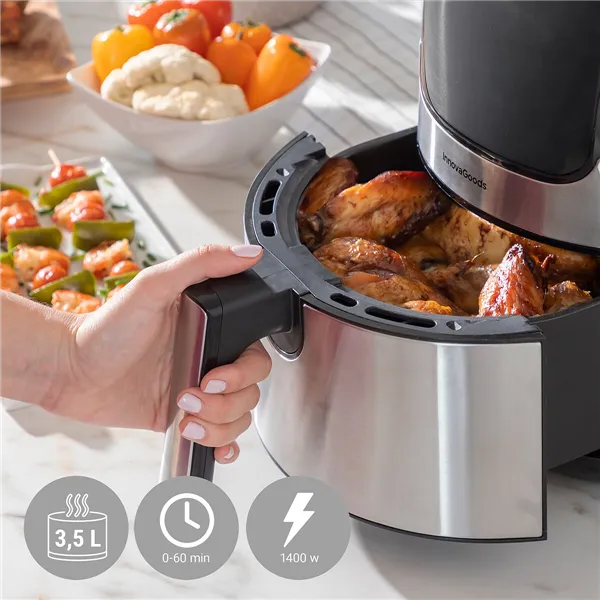 Airfryer InnovaGoods Fryinn 3500 Musta 1400 W 3,5 L Ruostumaton teräs
