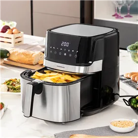 õhufritüüri InnovaGoods Fryinn Pro 5500 Must 1700 W 5,5 L Roostevaba teras