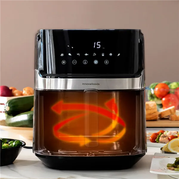 õhufritüüri InnovaGoods Fryinn Pro 5500 Must 1700 W 5,5 L Roostevaba teras
