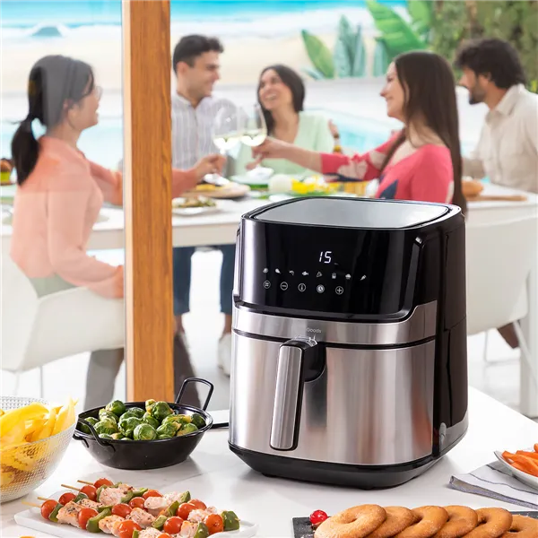 õhufritüüri InnovaGoods Fryinn Pro 5500 Must 1700 W 5,5 L Roostevaba teras
