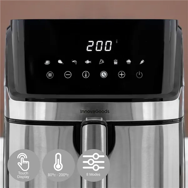 õhufritüüri InnovaGoods Fryinn Pro 5500 Must 1700 W 5,5 L Roostevaba teras