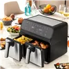 Airfryer InnovaGoods Fryinn Double 8000 Musta 3400 W 8 L Ruostumaton teräs