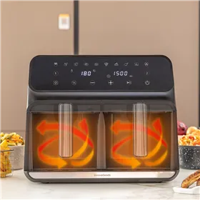 Airfryer InnovaGoods Fryinn Double 8000 Musta 3400 W 8 L Ruostumaton teräs