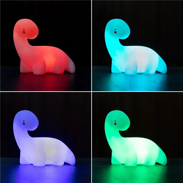 Mitmevärviline LED-lamp Dinosaurus InnovaGoods Valge Vinüül (Renoveeritud A)