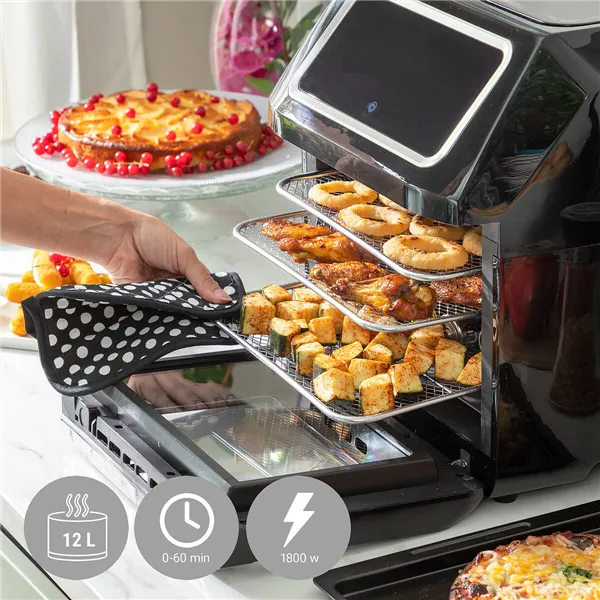 õhufritüüri InnovaGoods Fryinn Pro Max 12000 Must 1800 W 12 L Roostevaba teras