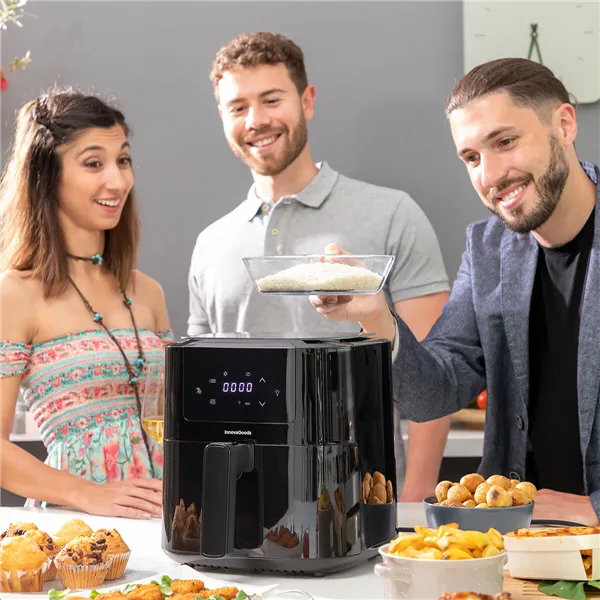 Oro gruzdintuvė svarstyklėmis InnovaGoods Fryinn Balance 5000 Juoda 1500 W 5 L Nerūdijantis plienas