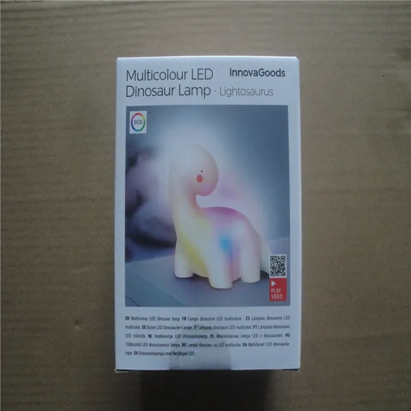 Dinosaurus monivärinen LED-lamppu InnovaGoods Valkoinen Vinyylit (Kunnostetut Tuotteet A)