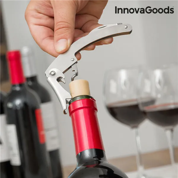 Butelio Formos Rinkinį Vynui InnovaGoods Juoda Metalinis Nerūdijantis plienas (Naudoti B)