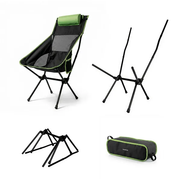 2-in-1 Folding Camping Rocking Chair with Pocket, Cushion and Carry Bag Trillow InnovaGoods