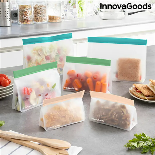 Set of Reusable Hermetically-sealed Bags InnovaGoods V0103189 Transparent 6 Units (Refurbished B)