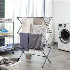 Folding and Extendable Metal Clothes Dryer with 3 Levels Cloxy InnovaGoods 11 Bars