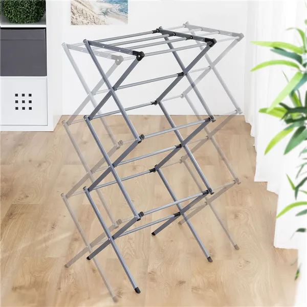 Kokkupandav ja pikendatav 3 tasemega metallist pesukuivatusrest Cloxy InnovaGoods 11 kuivatustoru