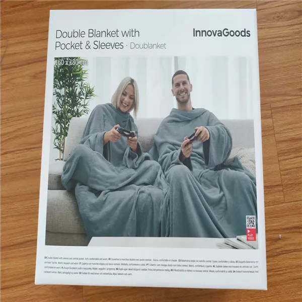 Double Sleeved Blanket with Central Pocket Doublanket InnovaGoods